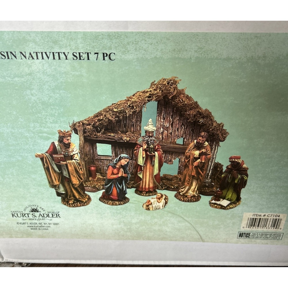 Kurt Adler 7 Piece Resin Nativity Scene Christmas Religion - Picture 3 of 6